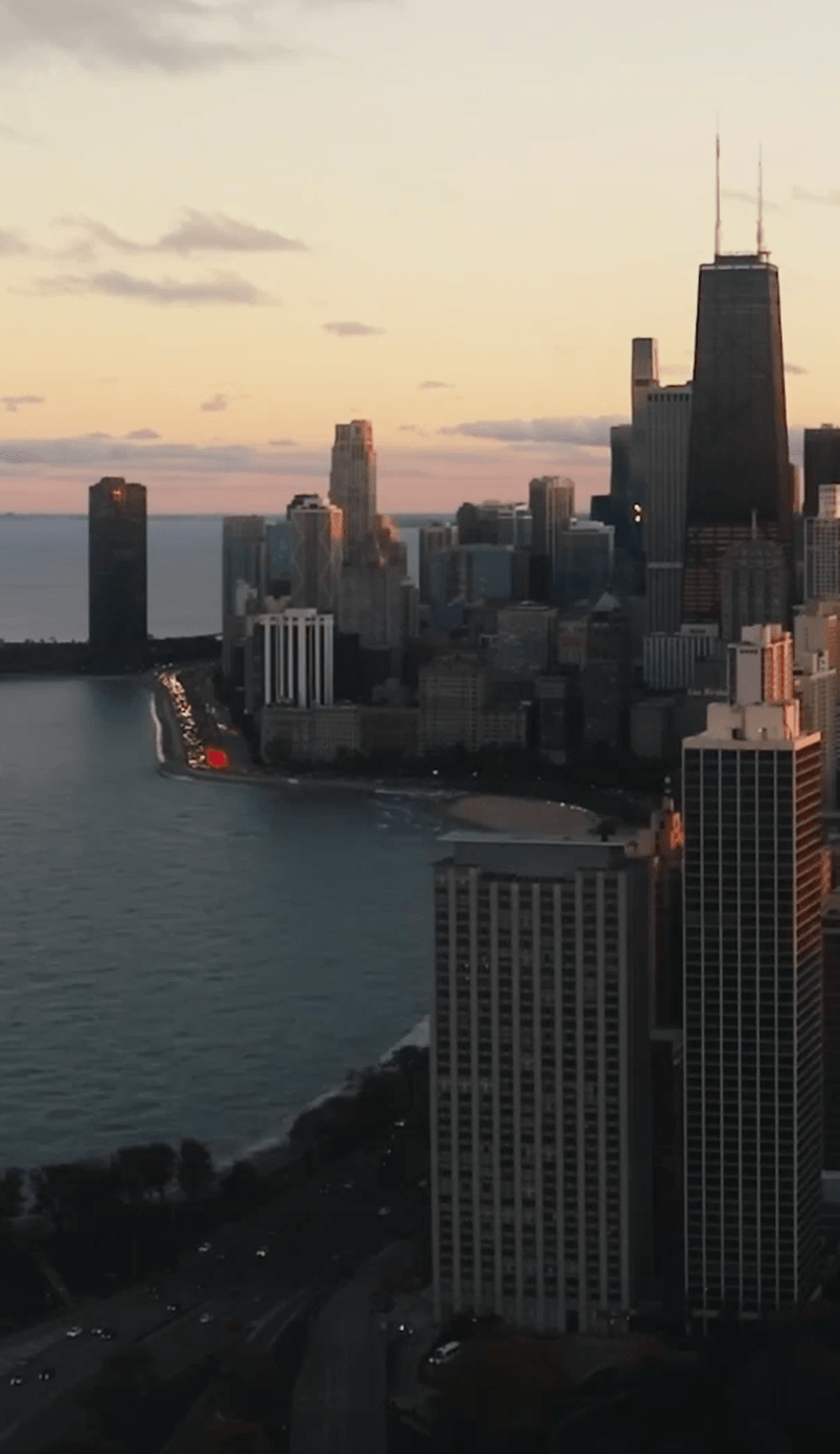 Chicago Skyline at Sunset