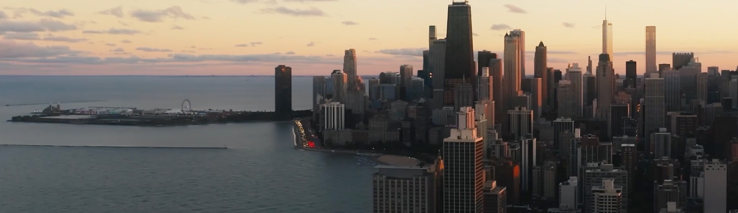 Chicago Skyline at Sunset